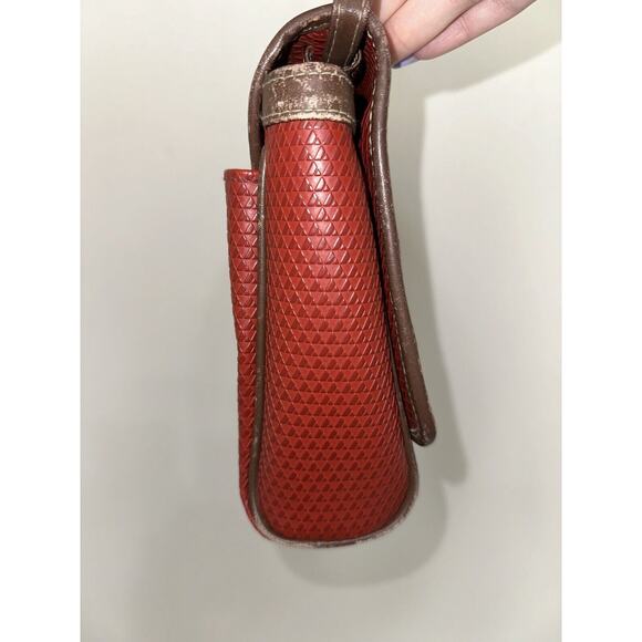 Vintage 80s Liz Claiborne Signature Crossbody Shoulder Bag Maroon Red Logo Purse - Picture 15 of 16